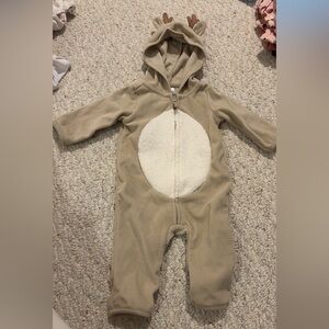 6 month Cozy Tan Reindeer One Piece
